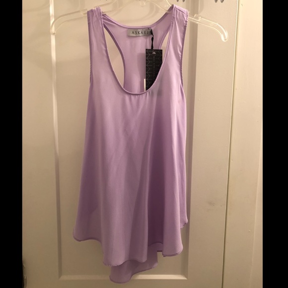 NWT! Askari Racerback 100% Silk Tank - Lilac XS - Picture 1 of 4